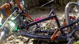 CANYON DH BIKE BREAKS DOWN AT HIGH SPEED  FRAME SNAPS [upl. by Yevad312]