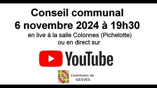 Conseil communal de Gesves du 25 septembre 2024 [upl. by Ranchod739]