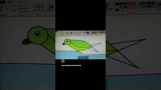 How to draw in Ms paint  drawing parrot in paint in computer [upl. by Fondea167]