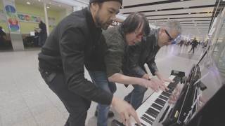 Three Dudes Jam at the Airport Piano [upl. by Irolam]