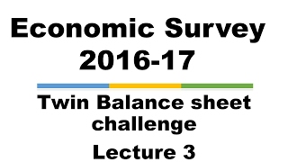 Economic Survey 201617 Twin Balance sheet challenge Lecture 3 [upl. by Fayre]