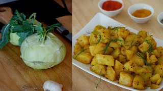 Easy Kohlrabi Recipe Indian  How To cook Kohlrabi [upl. by Georgeta]