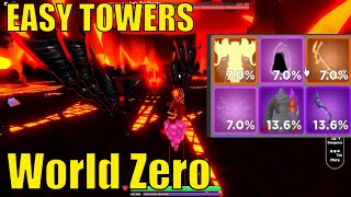 World Zero Towers are VERY EASY ONLY BOSSES amp HIGH LEGENDARY CHANCES  FASTER WAVE DEFENSE [upl. by Corvin]