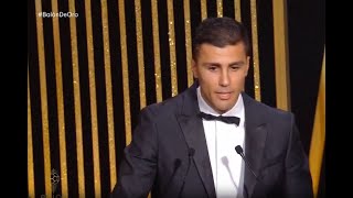 El ejemplar discurso de Rodri ex Rayo Majadahonda conmueve al mundo del fútbol Balón de Oro 2024 [upl. by Harihat]