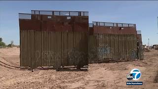 Border wall going up in Calexico to replace aging structure  ABC7 [upl. by Rubma]