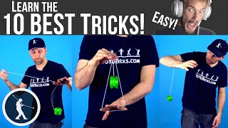 Learn 10 AWESOME Easy Beginner Yoyo Tricks by PewDiePie [upl. by Tnecnivleahcim662]