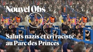 Match PSGBarça  des saluts nazis et des cris racistes dans la tribune espagnole [upl. by Kippie292]