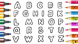 APPRENDRE LALPHABET Coloriage des lettres vidéo pour enfants amp Planète coloriage [upl. by Arquit]