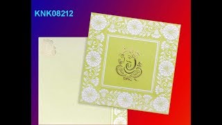 Lovely Green Flower Ganesha Wedding Card  KNK08212 [upl. by Flory]