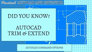 Did You Know AutoCAD Trim and Extend Command Options [upl. by Gibrian220]