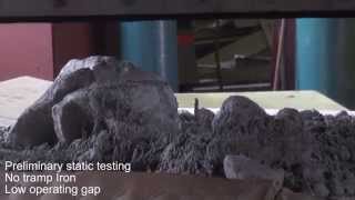 MAGQUIP Belt magnet testing for tramp iron with Magnetite ore [upl. by Abrahams]