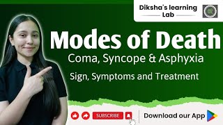 Modes of death and important aspects of death  Lecture 3  coma syncope asphyxia [upl. by Nawaj]