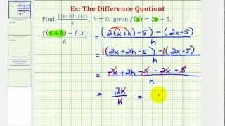 Ex 1 The Difference Quotient Linear Function [upl. by Okiron]