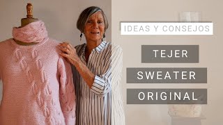 Idea para tejer sweater con trenza diagonal 💡 Ideas Lucila para Tejer [upl. by Larkins133]