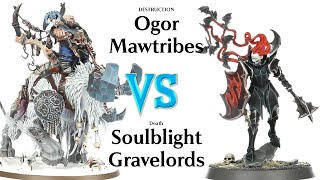 Age of Sigmar 30 Bare Bones Battle Report Ogor Mawtribes Beast Claw Raiders amp Soulblight Gravelords [upl. by Lauryn]