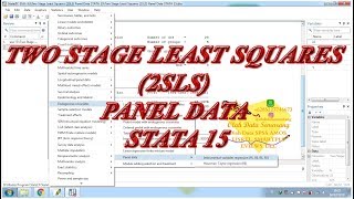 Two Stage Least Squares 2SLS Panel Data STATA 15 [upl. by Ainer]