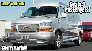 Comfortable Travel 2020 GMC 9 Passenger Explorer Vans Conversion Van  Sherry Review [upl. by Aehcsrop]