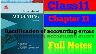 Rectification of accounting errors Class11 Chapter 11Full solutionAsmitasPublicationAccounting [upl. by Deibel935]