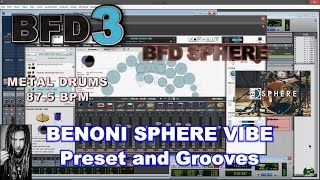 BFD SPHERE VIBE Preset and Grooves 875 BPM  BFD3 Metal Drums [upl. by Nylimaj944]