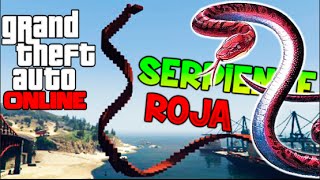 UNA SERPIENTE ROJA GIGANTE EN GTA  Funny Moments GTA V ONLINE Makiman [upl. by Yerffoj]