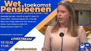 Terugkijken Wet toekomst pensioenen Pensioenwet  Tweede Kamer Pensioendebat [upl. by Padget]