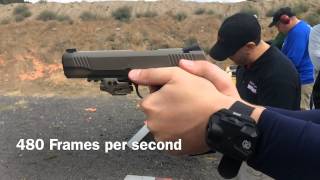 Kimber 1911 Slow Motion Recoil Comparison [upl. by Mit570]