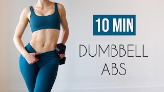 10 MIN WEIGHTED TOTAL CORE  Dumbbell Abs [upl. by Mallen774]