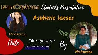 Aspheric Lenses ForOptom Student Presentation [upl. by Madanhoj785]