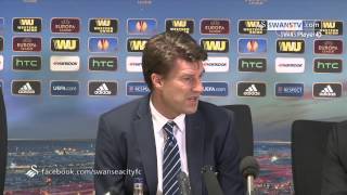 Swansea City Video Michael Laudrup after Valencia loss [upl. by Shaner]