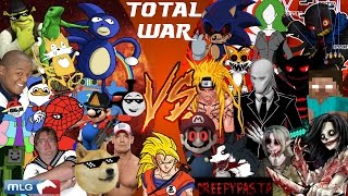 MLG vs CREEPYPASTA TOTAL WAR Sanic vs Sonicexe 3 Cartoon Fight Club Episode 111 REACTION [upl. by Aeneus]