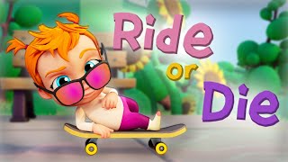 OFFiCiAL MUSiC ViDEO Cartoon Baby Adley Sings CRAZY Ride or Die Song BFFs Comment Down Below🛹👶🎤 [upl. by Paddy145]