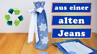 Geschenkverpackung nähen aus einer alten Jeans [upl. by Ytsenoh104]