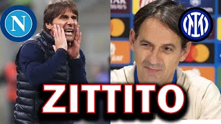 INZAGHI ZITTISCE CONTE IN TV POST INTER NAPOLI 11 [upl. by Nnaid]