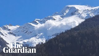 Deadly avalanche rolls down mountain in French Alps [upl. by Gnoz]