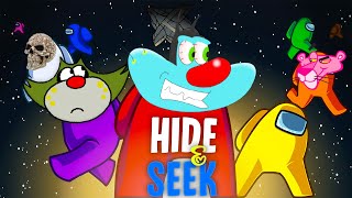 Oggy And Jack Playing Funny HIDE AND SEEK in Among us😂😂😂 [upl. by Arimahs878]