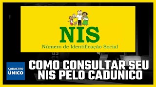 ATUALIZADO COMO CONSULTAR NÚMERO DO NIS PELO CADÚNICO [upl. by Odlopoel]