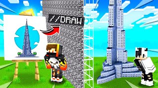 MINECRAFT NOOB VS PRO  i Cheated with DRAWING MOD ep2 [upl. by Brill]