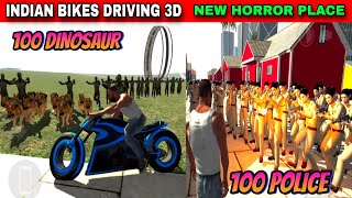 Indian Bikes Driving 3d  New Horror Place 100 Dinosaur  Funny Gameplay Indian Bikes Driving 🤣🤣 [upl. by Encrata573]