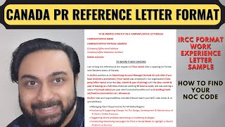 Canada PR Reference Letter Format  Express Entry Work Experience Reference Letter Sample [upl. by Draneb]