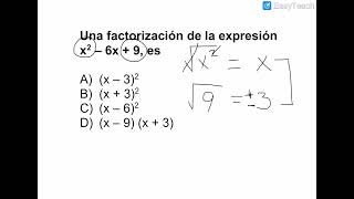 COMIPEMS  Matemáticas Una factorización de la expresión x²  6x  9 es [upl. by Yhotmit58]