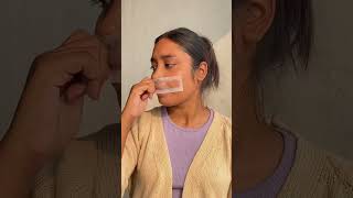 I tried Facial wax strips for the first time  Face waxing for the first time shorts youtubeshorts [upl. by Hameean]