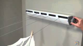 Household Essentials 5Line Retractable IndoorOutdoor Clothes Dryer  34 ft  Product Review Video [upl. by Bonnes]