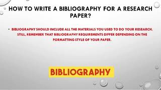 How to Write a Bibliography for a Research Paper [upl. by Kristine]