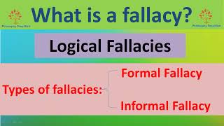 Fallacy  Types of Fallacy  Formal  Informal  Logic  Philosophy Simplified [upl. by Alyal845]