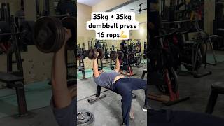 Heaviest dumbbell of the gym with 16 reps  35kg dumbbell press 💪  motivation viralshort gym [upl. by Annairba]