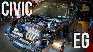 Transforming An Abandoned Civic EG Into A Racecar In 15 Minutes  100th Video [upl. by Biron153]