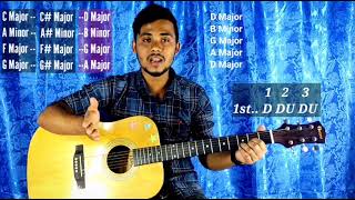 Amar Vindeshi Tara।।আমার ভিনদেশী তারা।।Guitar Lesson।।Only 4Chords amp 3way ।। Guitar Pagla।। [upl. by Peih127]