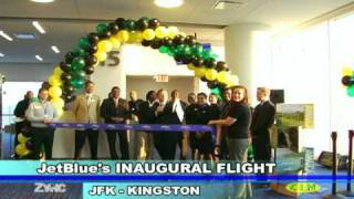 JetBlues Inaugural Flight  JFK to KINGSTON Jamaica [upl. by Nahtaneoj]