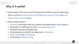 HCI2021L07 Task Analysis [upl. by Okiron]