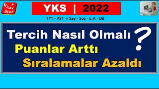 Tercihler Nasıl Olmalı   Başarı Sıralaması   2022 YKS  Tercih Aralığı Kaç En Az Puan Olmalı [upl. by Lednem]